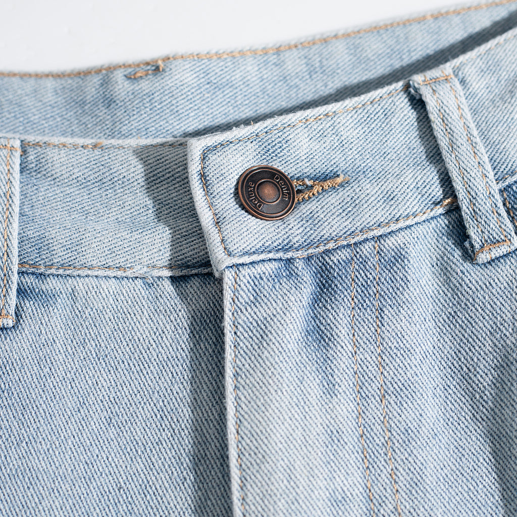 Blue Tie Dye Curved Leg Jeans