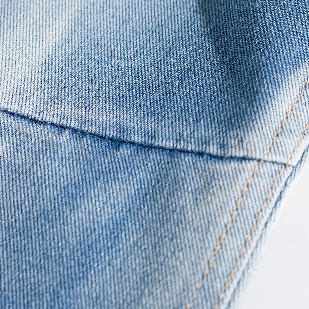 Blue Tie Dye Curved Leg Jeans