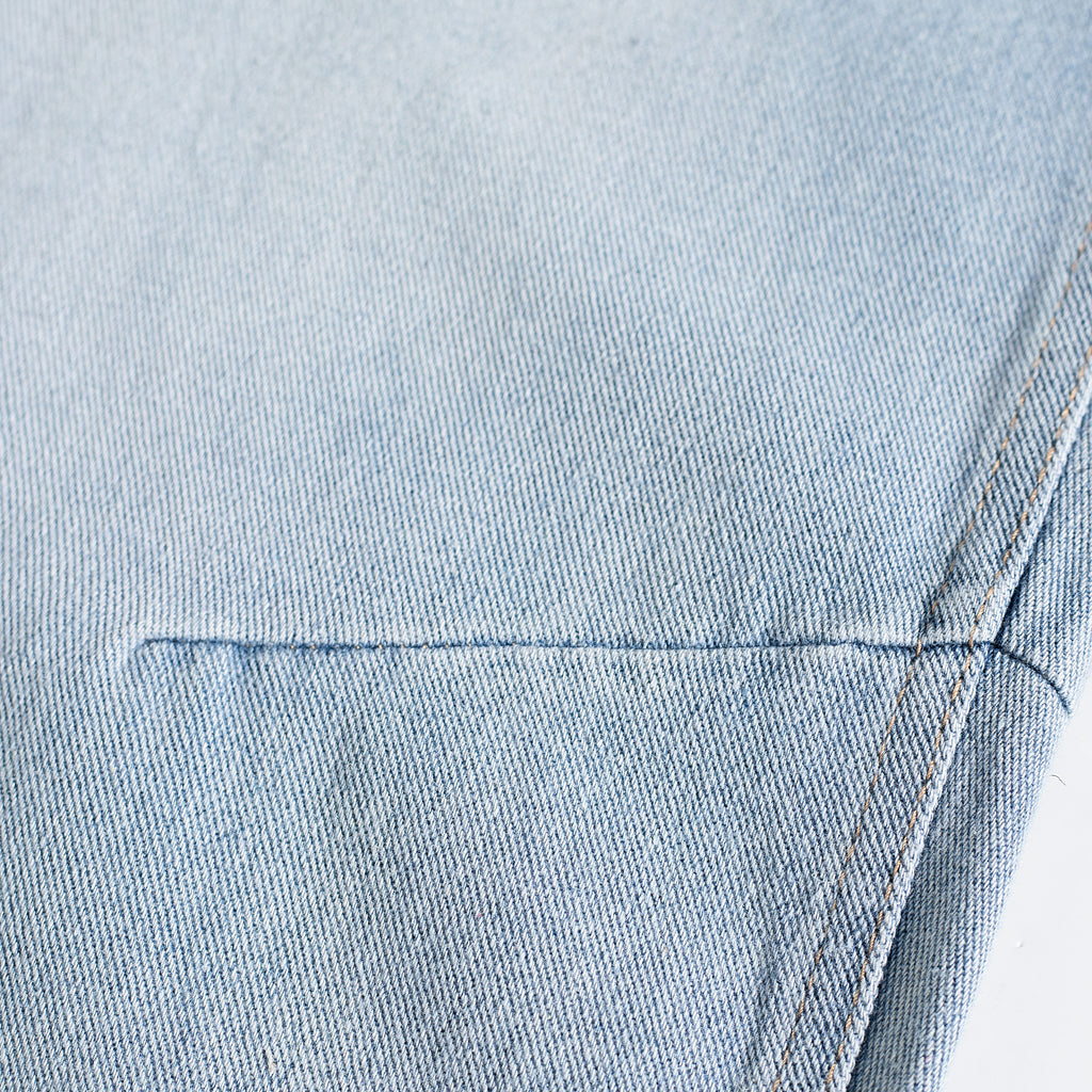 Front Brush Mark Baggy Curved Jeans