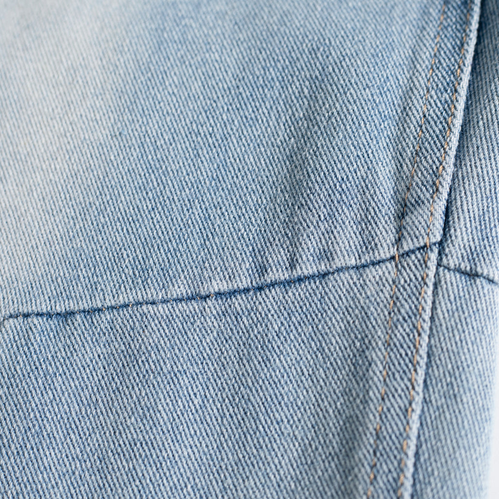 Dual-Side Brush Mark Curved Baggy Jeans