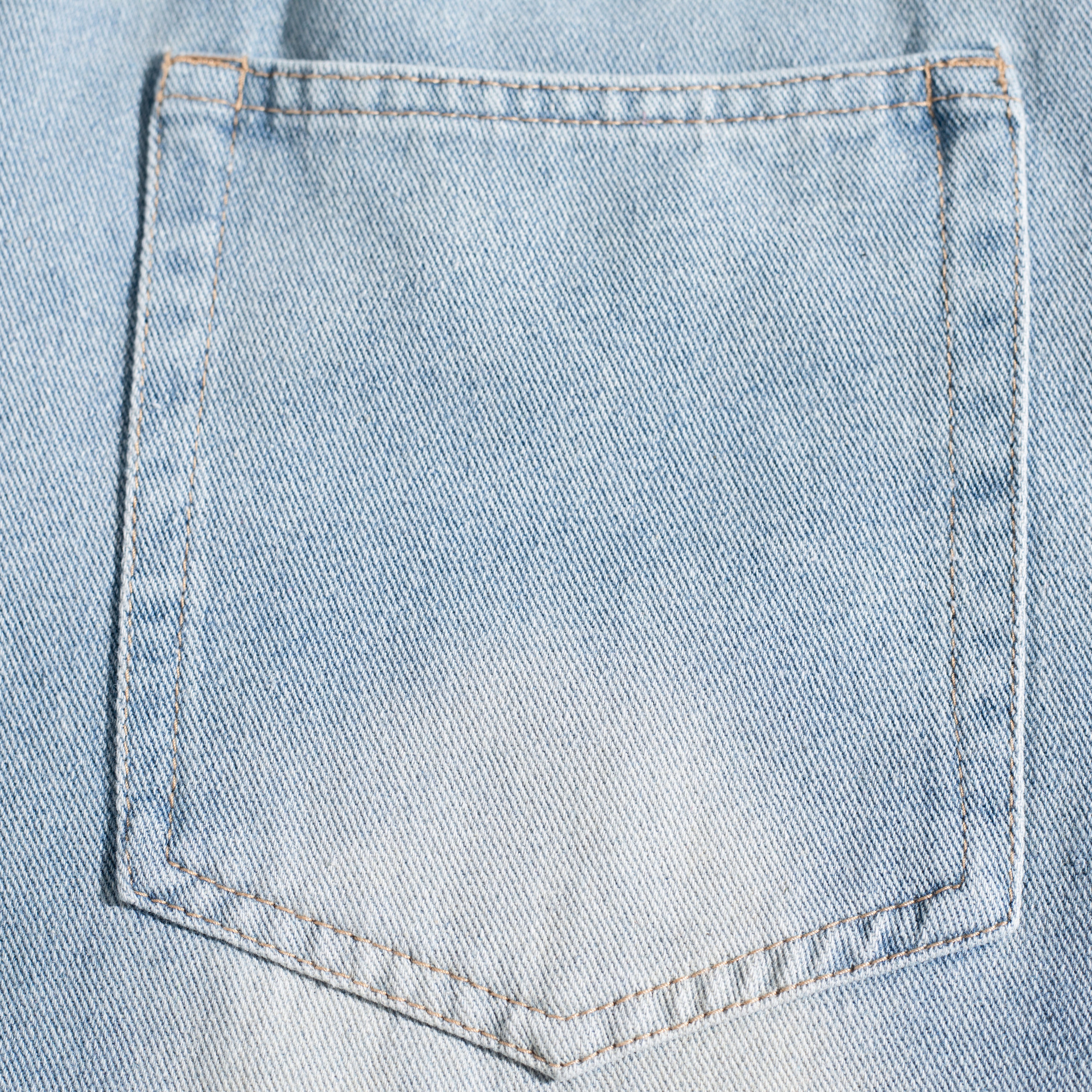 Dual-Side Brush Mark Curved Baggy Jeans