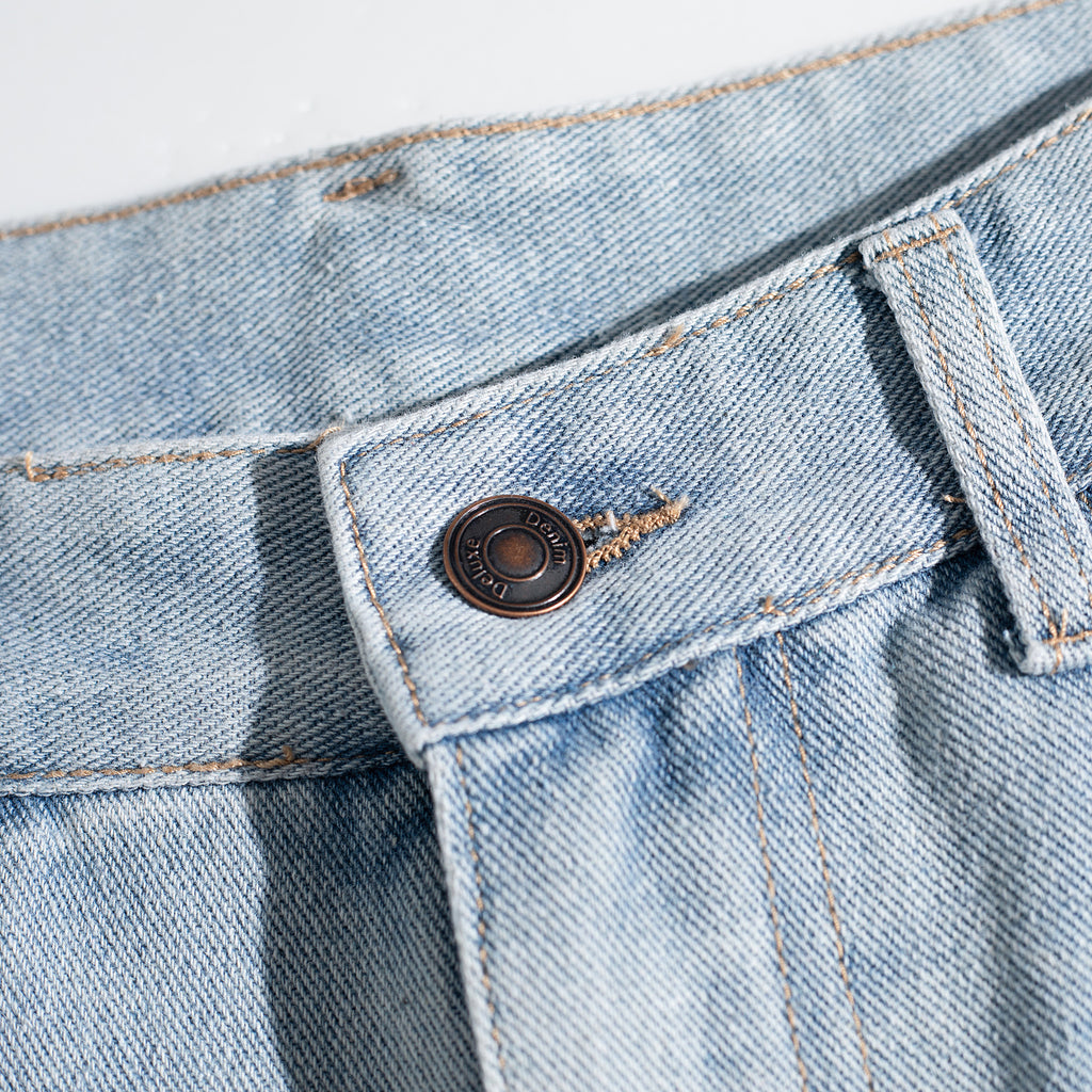 Multi Gradient Brush Curved Baggy Jeans