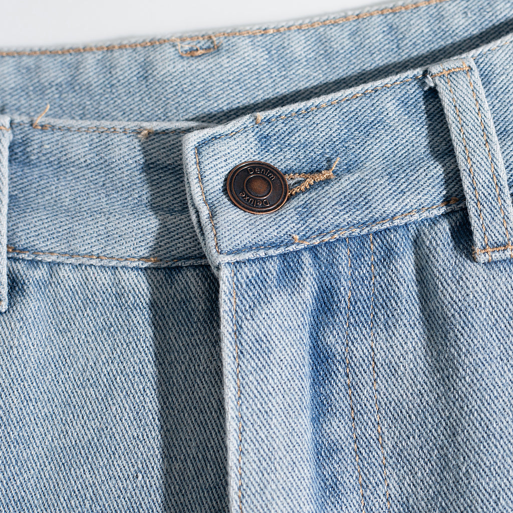 Symmetrical Gradient Curved Baggy Jeans