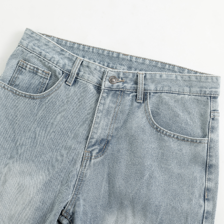 Light Wash Baggy Wide Leg Jeans