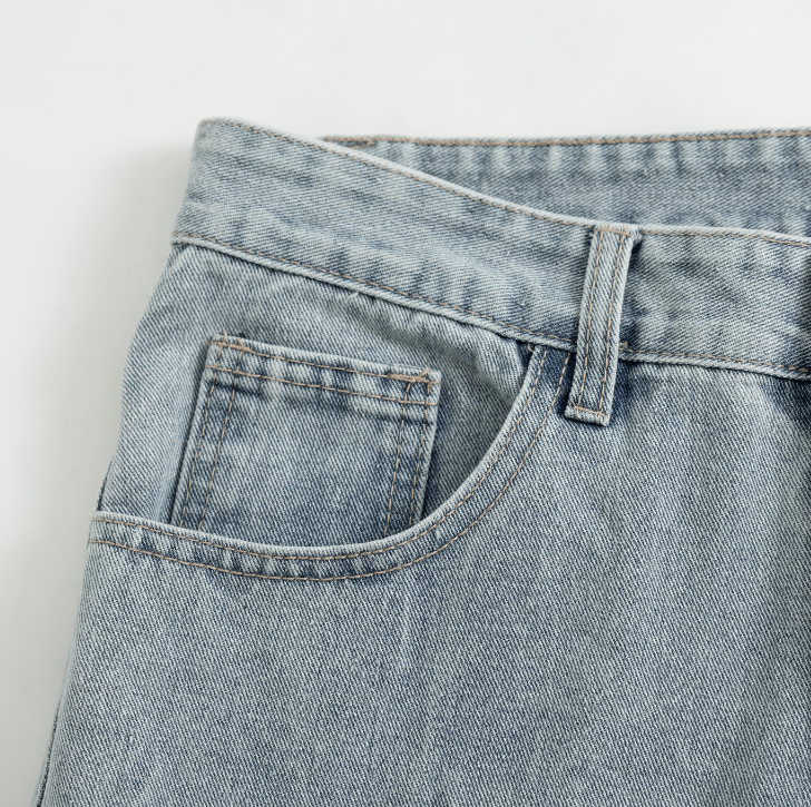 Light Wash Baggy Wide Leg Jeans