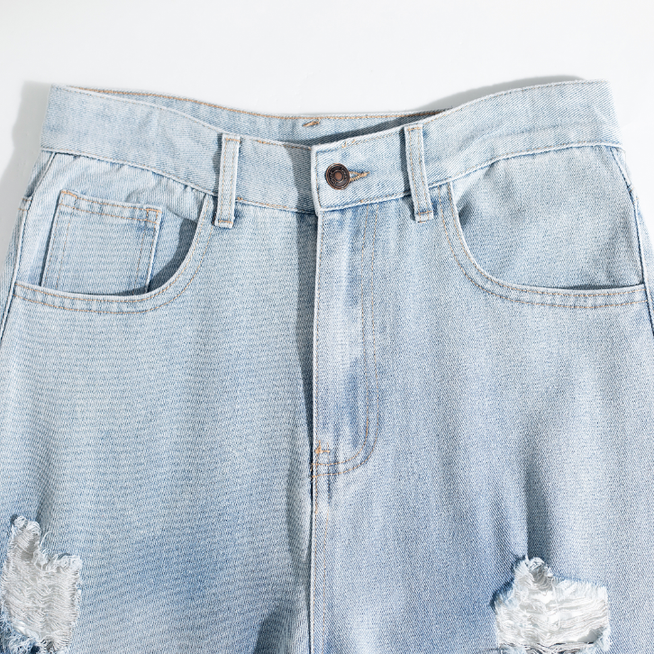 Tie Dye Gradient Ripped Curved Jeans