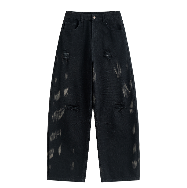 Tie Dye Gradient Ripped Curved Jeans
