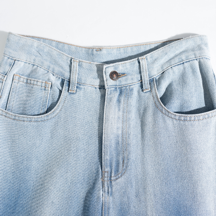 Blue Tie Dye Curved Leg Jeans