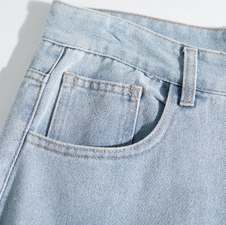 Blue Tie Dye Curved Leg Jeans