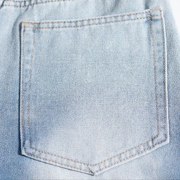 Blue Tie Dye Curved Leg Jeans
