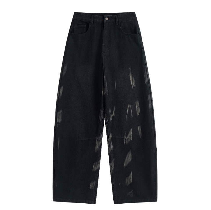 Blue Tie Dye Curved Leg Jeans