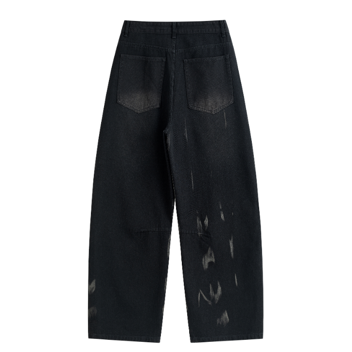 Blue Tie Dye Curved Leg Jeans