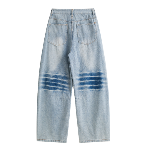 Back Gradient Brush Stripe Baggy Jeans