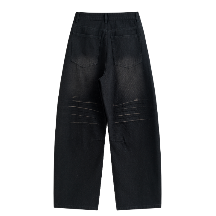 Back Gradient Brush Stripe Baggy Jeans