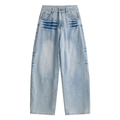 Front Brush Mark Baggy Curved Jeans