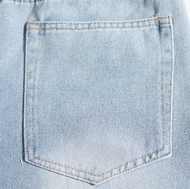 Multi Gradient Brush Curved Baggy Jeans