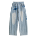 Multi Gradient Brush Curved Baggy Jeans
