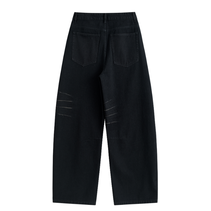 Multi Gradient Brush Curved Baggy Jeans