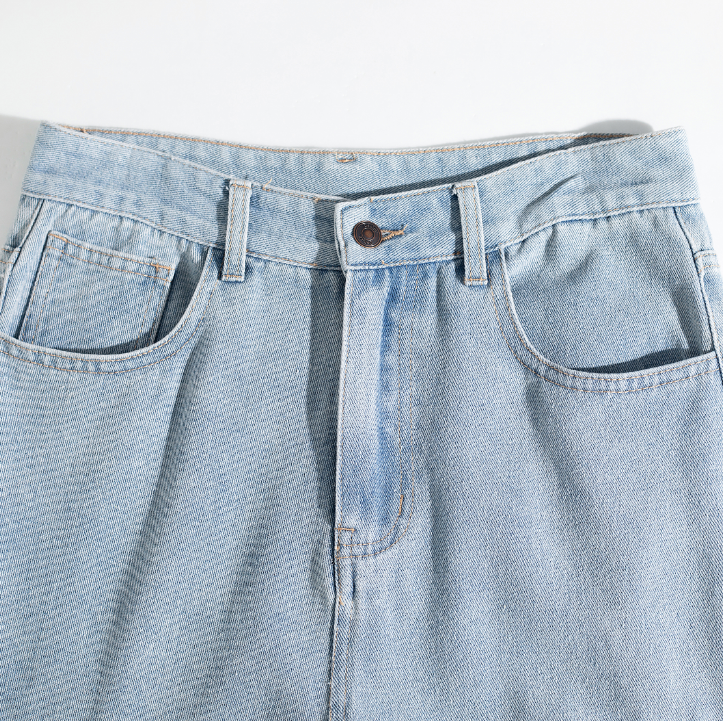 Symmetrical Gradient Curved Baggy Jeans