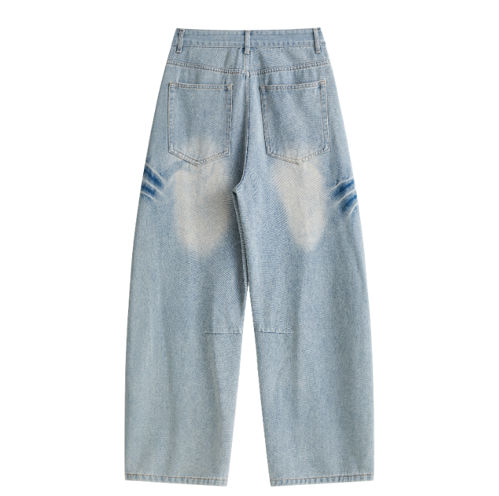 Symmetrical Gradient Curved Baggy Jeans
