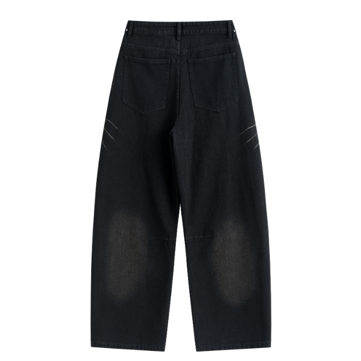 Symmetrical Gradient Curved Baggy Jeans